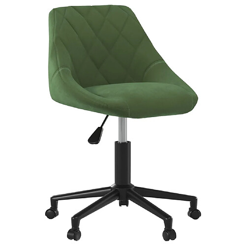 vidaXL Chaise pivotante de salle à manger Vert foncé Velours