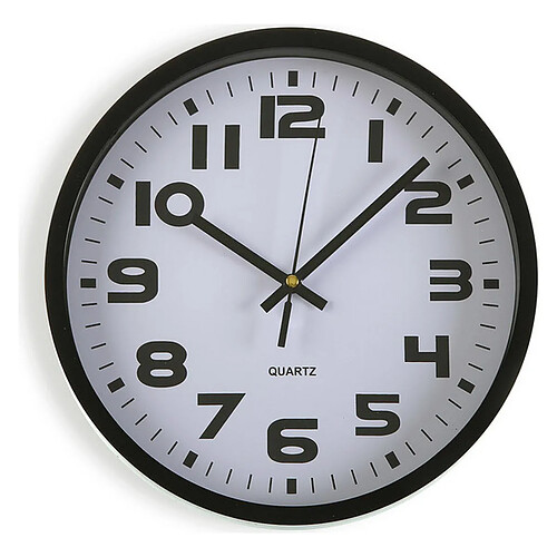 Versa Horloge Murale Plastique (3,8 x 25 x 25 cm) Noir