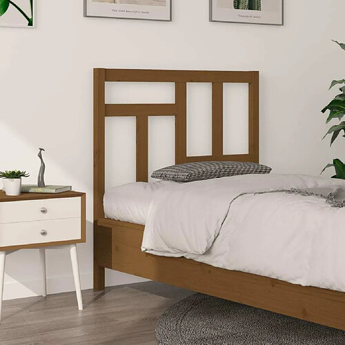 Maison Chic Tête de lit scandinave pour lit adulte,Meuble de chambre Marron miel 95,5x4x100 cm Bois massif de pin -MN10394