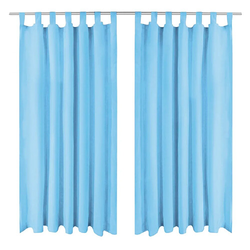 vidaXL Rideau occultant avec boucles 2 pcs 140 x 225 cm Turquoise