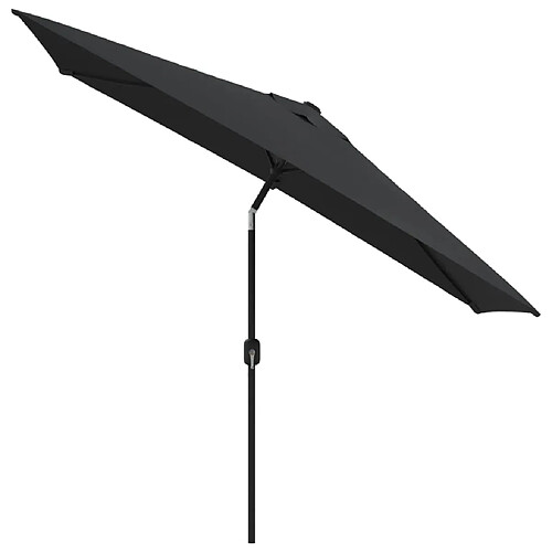 Helloshop26 Parasol avec mât en métal 300 x 200 cm noir 02_0008134