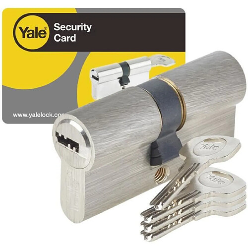 Yale YC1000+ Cylindre de Serrure Débrayable 30x50 mm pour Porte Entrée, 6 Goupilles, 4 Clés