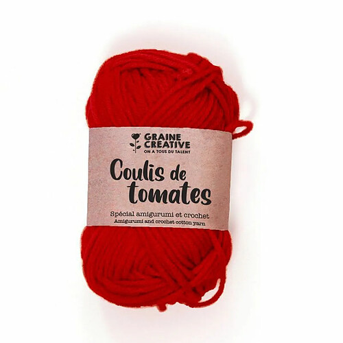 Graines Creatives Fil de coton spécial crochet et amigurumi 55 m - rouge