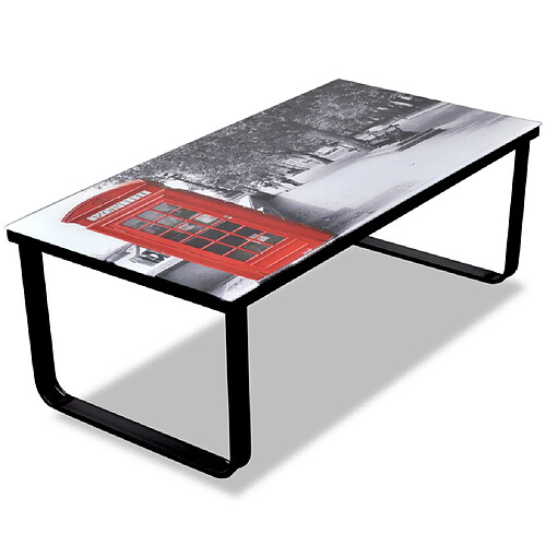 Helloshop26 Table basse de salon design verre Londres 90 x 45 cm noir 0902030