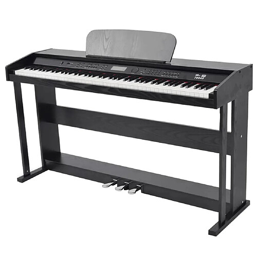 vidaXL Piano numérique avec pédales 88 touches Noir Panneau mélamine