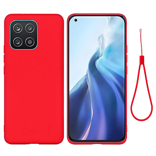 Coque en silicone anti-rayures avec sangle rouge pour votre Samsung Galaxy A03 (166.5 x 75.98 x 9.14mm)