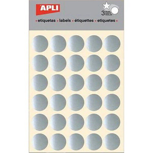 Gommettes métallisées Rond Ø20mm Argenté x 90 - Apli Agipa