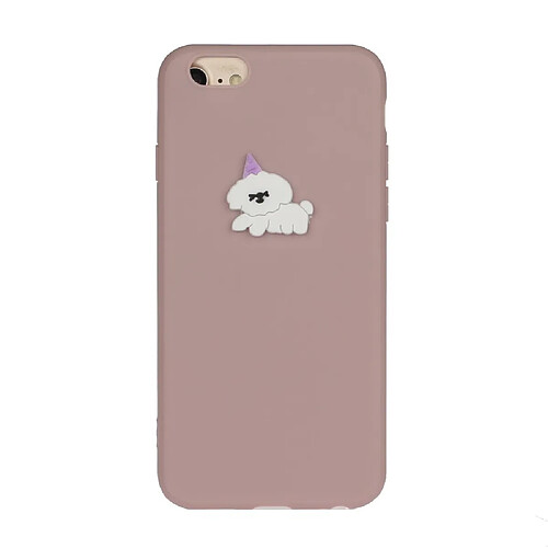 Coque en TPU + PU poupée animale enduite chien pour votre Apple iPhone 7/8 4.7 pouces