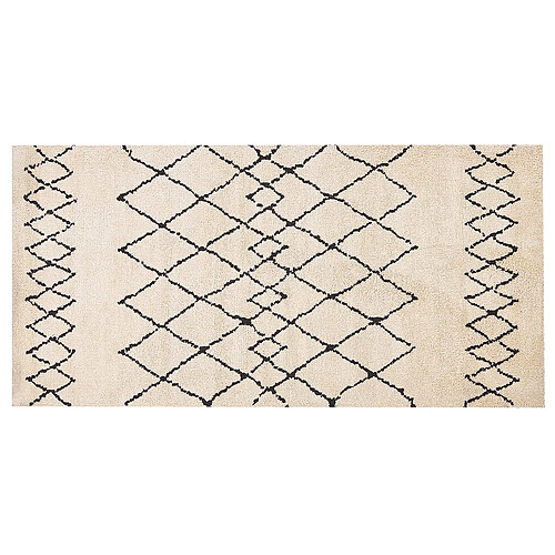 Beliani Tapis beige et noir 80 x 150 cm HAVSA