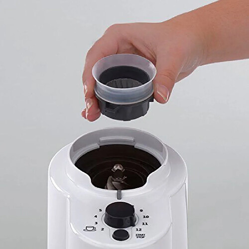 Zyx Music Sarl Cloer Moulin à café électrique avec broyeur conique pour 2–12 tasses et 300 g grains de café, 150 W, mouture réglable weiß