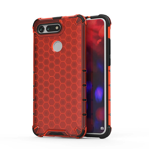 Wewoo Coque Souple PC + TPU en nid d'abeille antichoc pour Huawei Honor V20 rouge