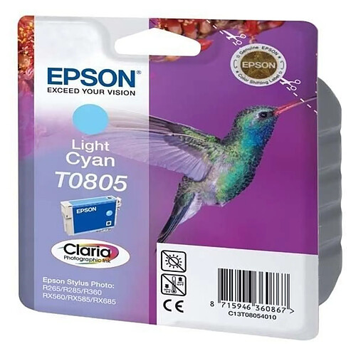 Cartouche d'Encre - Imprimante EPSON T0805 Cyan clair - Colibri (C13T08054011)