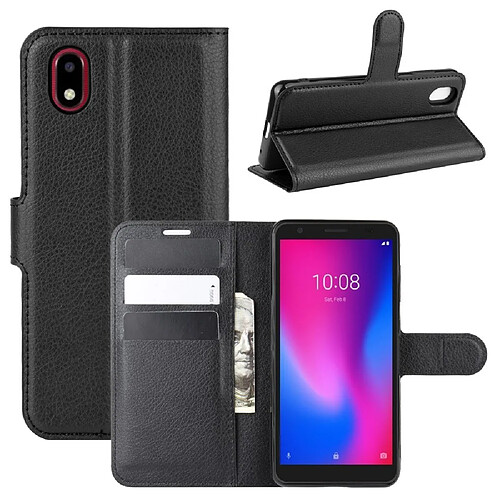 Etui en PU litchi noir pour votre ZTE Blade A3 (2020)