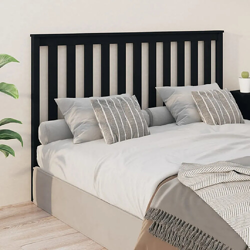 vidaXL Tête de lit Noir 166x6x101 cm Bois massif de pin