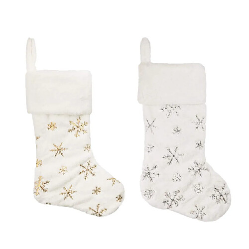 C225 2PCS Décoration de Noël Grand Chaussettes de Noël en peluche Chaussettes de Noël Broderie Chaussettes Chaussettes Pendentif Cheminée Pendentif