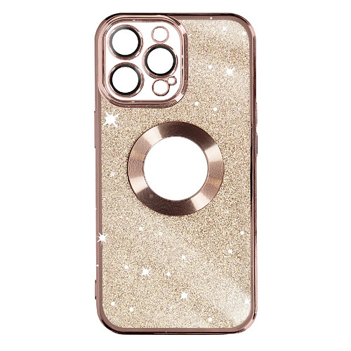 Avizar Coque pour iPhone 14 Pro Max Paillette Amovible Série Protecam Spark Rose Gold