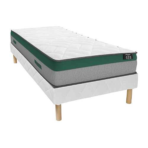 Vente-Unique Ensemble 90 x 190 cm sommier + matelas ressorts ensachés ép.22cm - PRESTIGE de YSMÉE