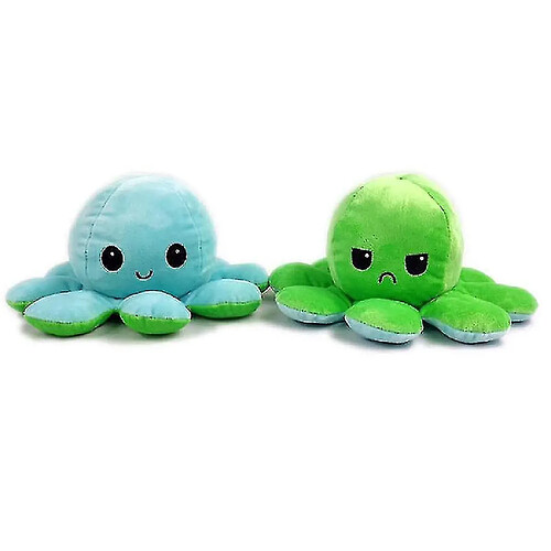 Universal Flip octopus réversible Toygreen en peluche / bleu ciel