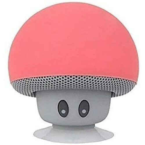 Chrono Mini Mushroom Portable sans Fil Bluetooth V2.1 Haut-Parleur et Support de téléphone Portable avec Ventouse Compatible avec iPad, iPhone, téléphones Android, Ordinateur Portable(Rouge)