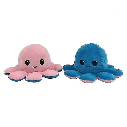 Universal Poupée retournée double face, peluche douce et réversible (rose/bleu)