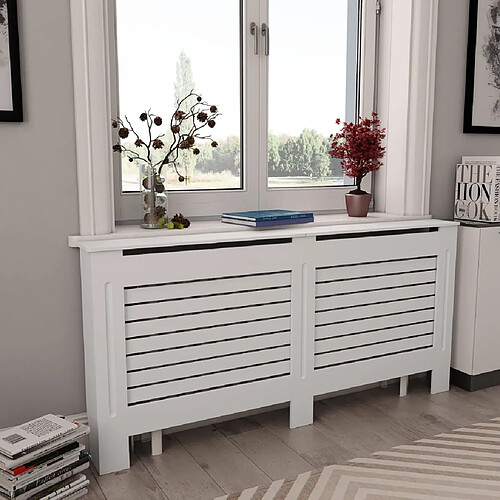 vidaXL Cache-radiateur Blanc 172x19x81,5 cm MDF