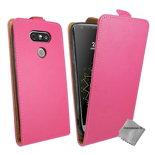 Htdmobiles Housse etui PU cuir fine pour LG G5 + verre trempe - ROSE