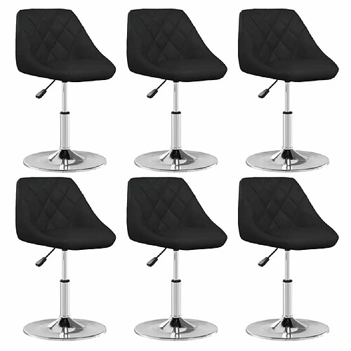 Maison Chic Lot de 6 Chaises à manger,Chaise pour cuisine noir similicuir -MN54840