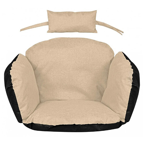 Coussin de jardin AIO 112x113 cm pour nid de cigogne chaise suspendue imperméable beige