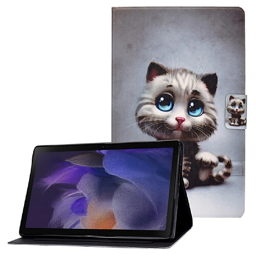 Etui en PU fermeture magnétique avec porte-cartes chat mignon pour votre Samsung Galaxy Tab A8 (2021) SM-X200/SM-X205