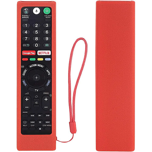 SANAG Housse Coque En Silicone Pour Sony Vocale Telecommande Rmt-Tx100D Rmf-Tx310E Rmt-Tx300E, Housse Coque Pour Buzz Tv Xr4000/Xrs4000 Telecommande, Antiderapage, Antisismique, Lavable(Rouge)