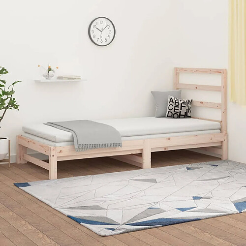 vidaXL Lit coulissant sans matelas 2x(90x200) cm