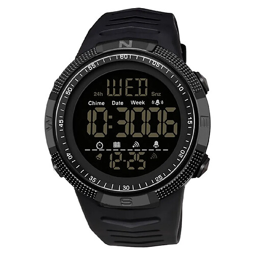 Universal Nouvelle montre pour homme imperméable à l'eau Mode Multifonctionnel Montre numérique lumineuse Sport de plein air Montre étudiante 6014 | Montre numérique (noir)