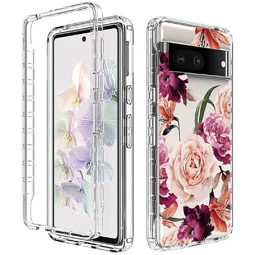 Coque en TPU anti-rayures pour votre Google Pixel 6a - fleur mauve