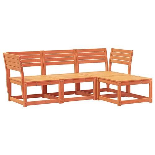 Maison Chic Salon de jardin 4 pcs | Ensemble de Table et chaises | Mobilier d'Extérieur cire marron bois de pin massif -GKD84065