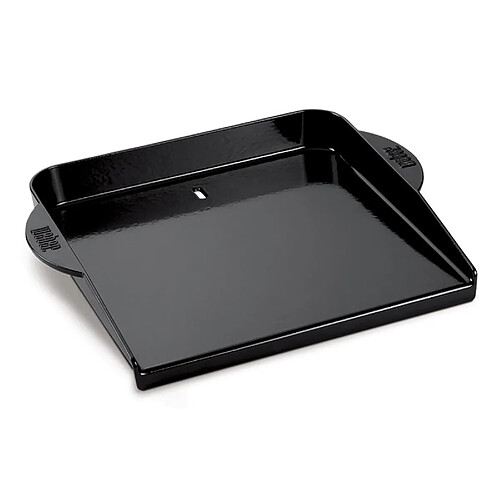 Plancha pour barbecue Weber 43x37x5 cm Plancha en fonte vitrifiée avec poignées et surface antiadhésive