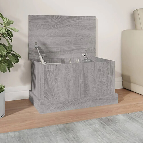 vidaXL Boîte de rangement sonoma gris 50x30x28 cm bois d'ingénierie