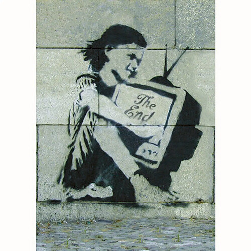 EPIKASA Impression sur Toile Banksy The End, Multicouleur, Polyester, 70x3x100 cm