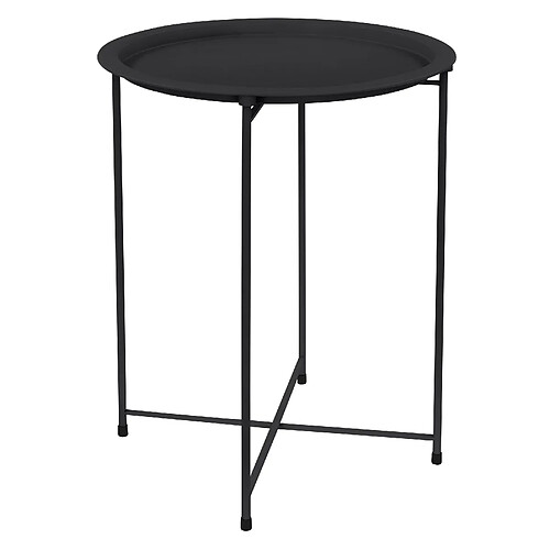 ML DESIGN MODERN LIVING Table d'appoint ronde Ø 46x51 cm Anthracite en métal avec plateau ML-Design