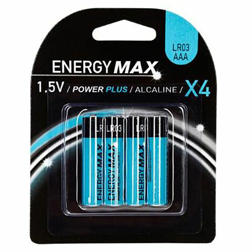 Lot de 4 Piles LR03 Power Plus 4cm Bleu