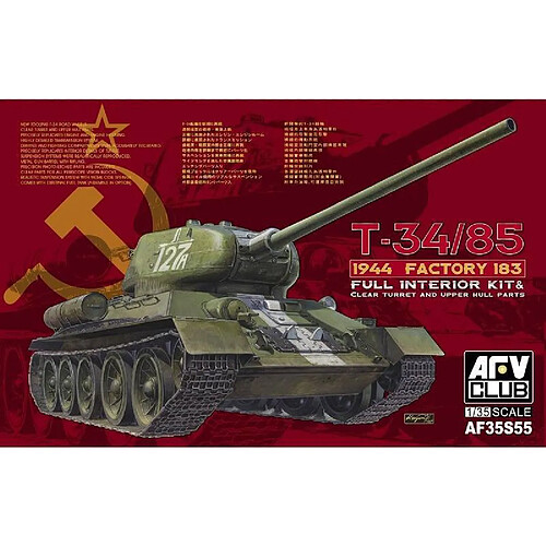 Afv Club Maquette Char T34/ 85 Model 1944,factory No.183 (clear Turret And Upper Hull,full Interior Kit)