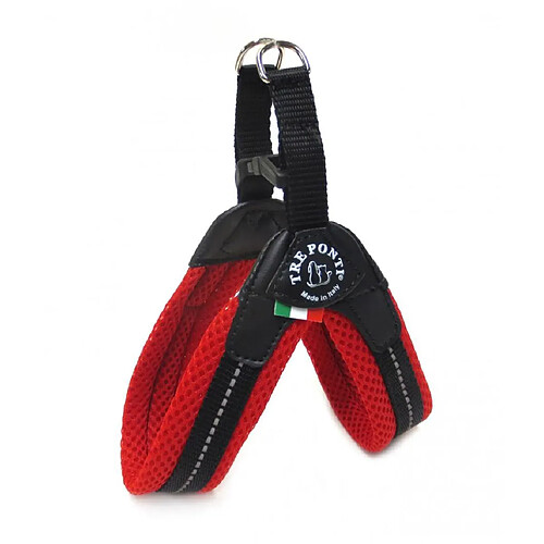 Tre Ponti Fibbia Harnais en maille pour petits chiens Red