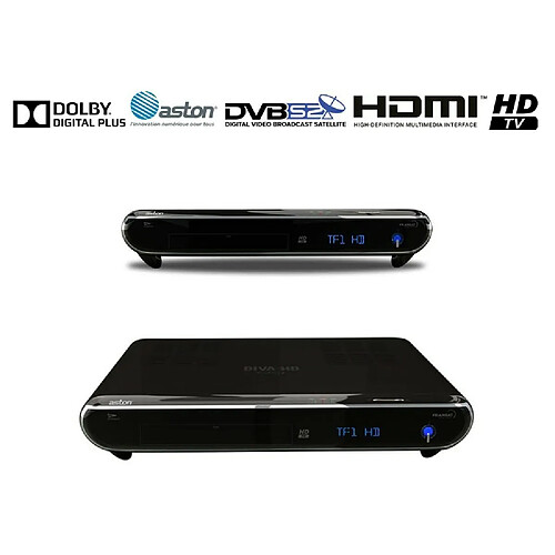 Décodeur récepteur TNT Aston DIVA HD Easy FRANSAT - 3D RADIO Time shifting HDMI Péritel Audio RCA 2 lecteurs de carte