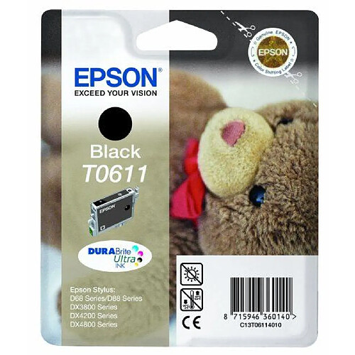 Epson T0611 Cartouche d'encre d'origine DURABrite Ultra noire pour D68 D88 D88PE DX3850 4250 4850