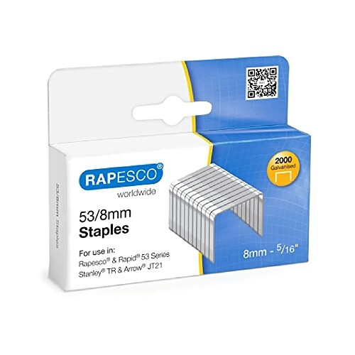 RAPESCO 0752 BOÎTE DE 2000 AGRAFES EN ACIER GALVANISÉ ARGENT