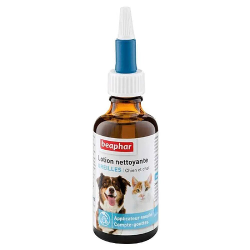 Beaphar - Lotion Nettoyante des Oreilles avec Applicateur Souple pour Chiens et Chats - 50ml