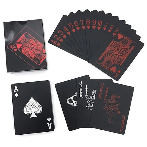 Universal 2 cartes à jouer et cartes à jouer étanches, PVC plastique souple (noir)