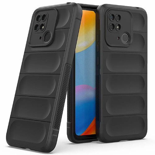 Htdmobiles Coque pour Xiaomi Redmi 10C / Poco C40 - housse etui silicone gel fine + film ecran - NOIR 3D