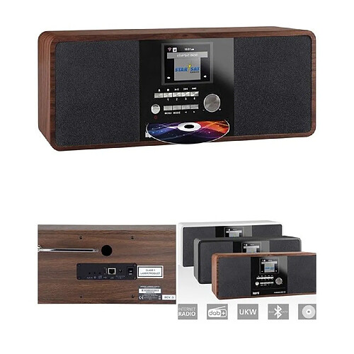 Radio INTERNET lecteur CD DABMAN i200CD Radio multifonctionnelle DAB+ FM Internet Bluetooth Wood Look Écran couleur TFT