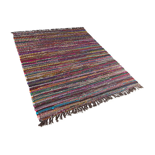 Beliani Tapis en coton multicolore foncé 160 x 230 cm DANCA