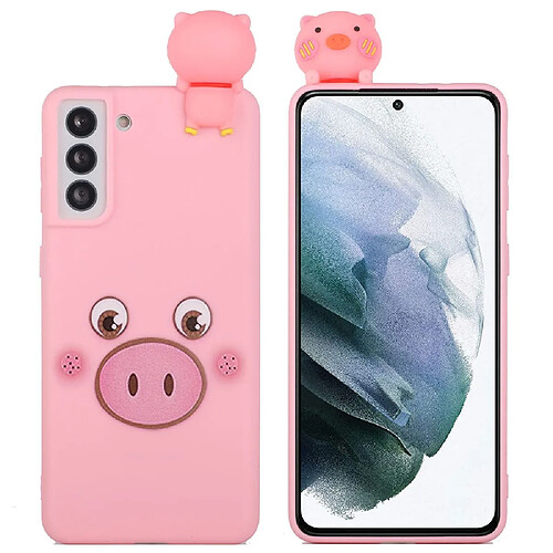 Coque en TPU antichoc, anti-rayures avec motif mini figurine cochon rose pour votre Samsung Galaxy S22 5G